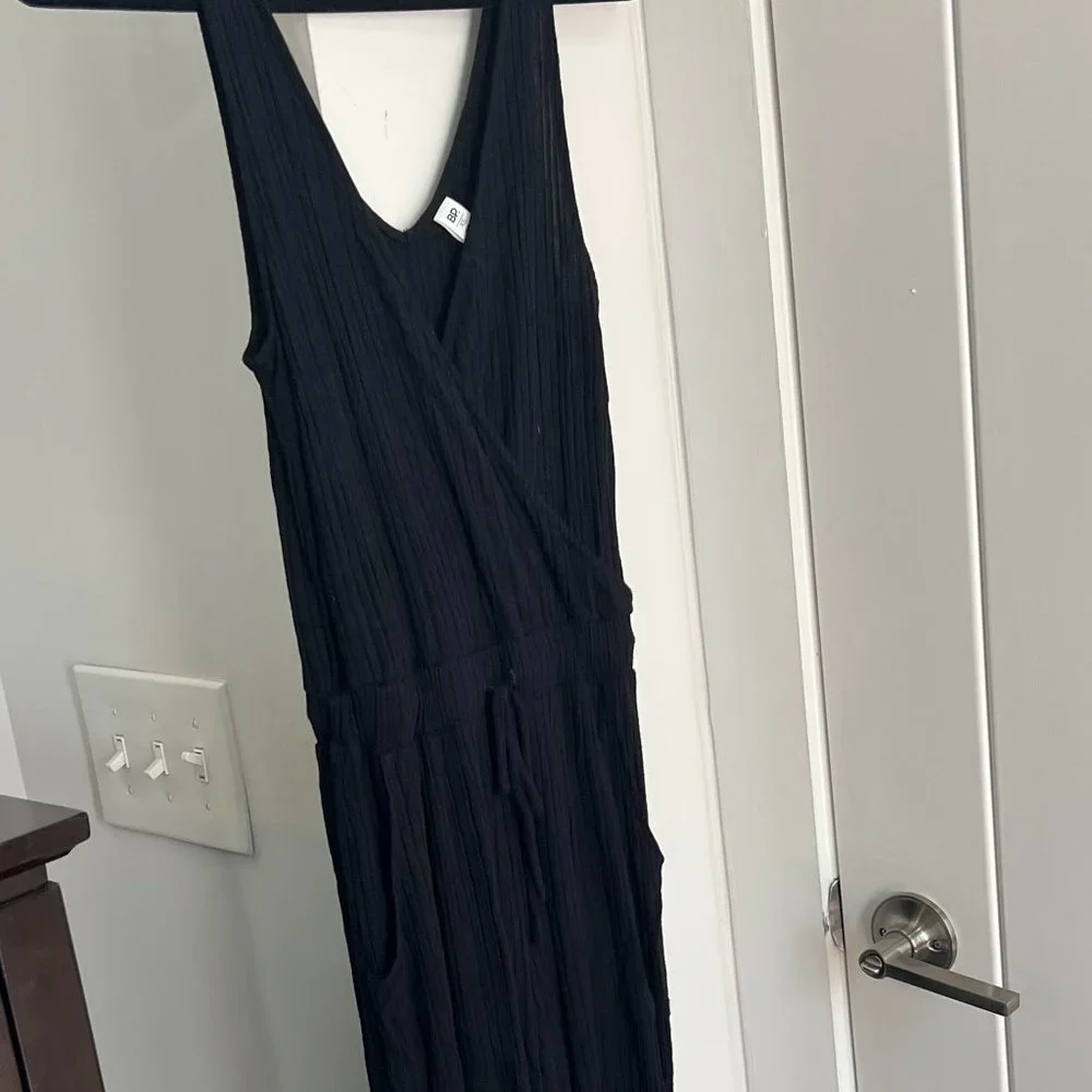 BP. Black Wide Leg Rib Jumpsuit Size XS - Picture 2 of 8